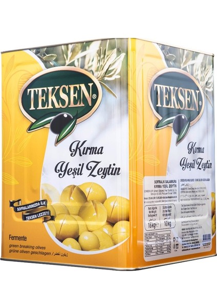 Teksen Taş Kırma Yeşil Zeytin TENEKE-10KG