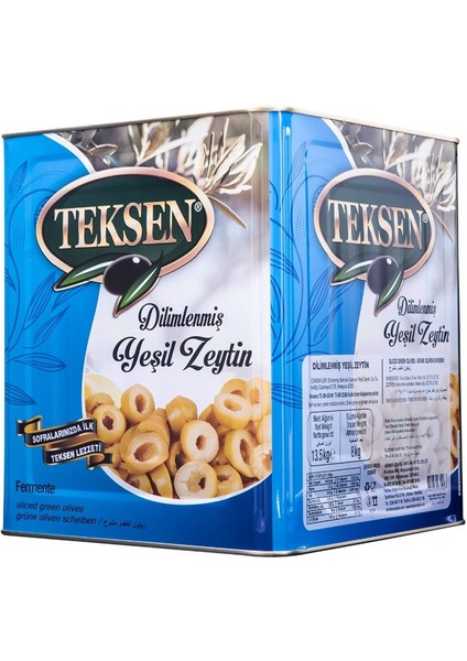 Teksen Yeşil Dilimli Zeytin Teneke-8kg