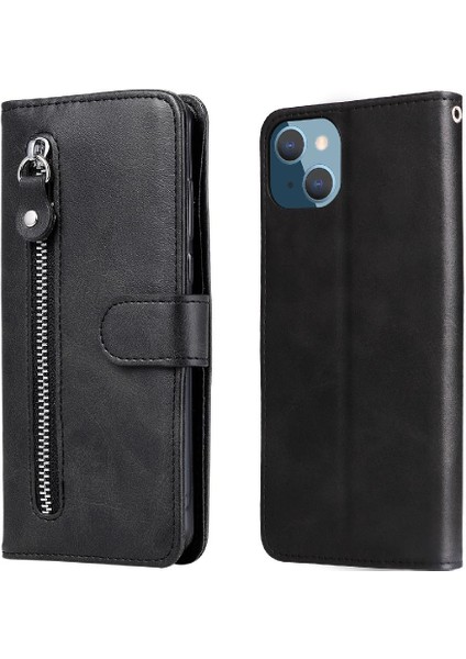 Iphone 14 Için Kılıf Koruyucu Kapak Fermuar Deri Kart Yuvası Tutucular (Yurt Dışından)