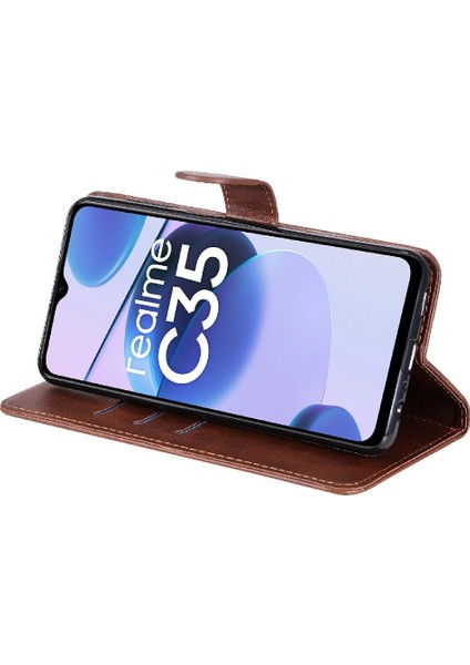 Realme C35 Koruyucu Kapak Deri Fermuar Kart Yuvası Sahipleri Için Kılıf (Yurt Dışından) fırsatları