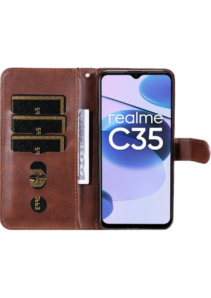 Realme C35 Koruyucu Kapak Deri Fermuar Kart Yuvası Sahipleri Için Kılıf (Yurt Dışından) indirimleri
