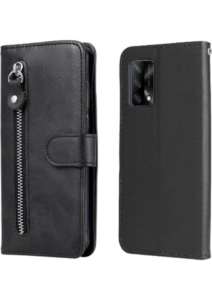 Oppo A74 4g Koruyucu Kapak Için Kılıf Kart Yuvası Tutucular Deri Fermuar (Yurt Dışından)