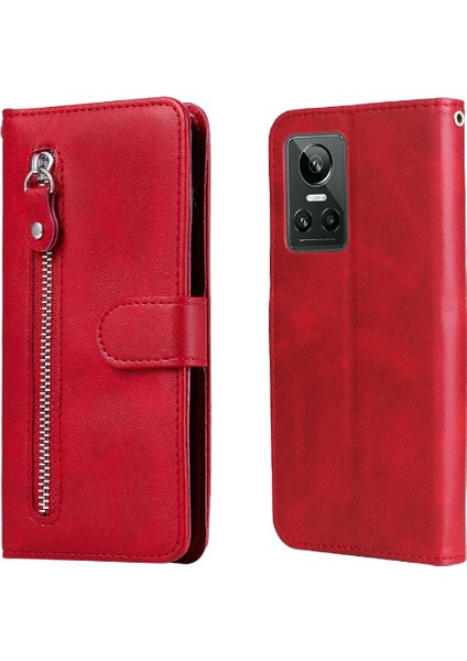 Realme Gt Neo 3 Için Kılıf Koruyucu Kapak Fermuar Deri Kart Yuvası Tutucular (Yurt Dışından)