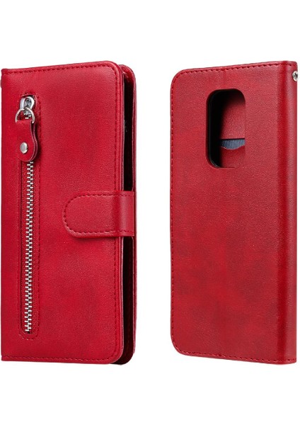 Motorola Moto G9 Oyun Kartı Yuvası Sahipleri Için Kılıf Deri Fermuar Kapak (Yurt Dışından)