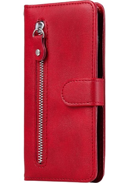 Motorola Moto G9 Oyun Kartı Yuvası Sahipleri Için Kılıf Deri Fermuar Kapak (Yurt Dışından)
