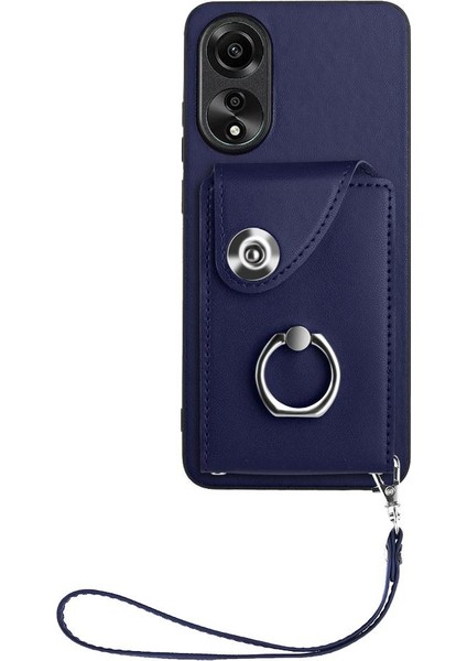 Oppo A78 4g Koruyucu Kapak Için Kılıf El Kayışı Deri Kart Yuvası Tutucular (Yurt Dışından) modelleri