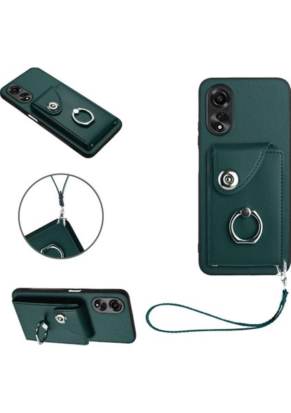 Oppo A38 4g Kart Yuvası Sahipleri Için Kılıf Deri Koruyucu Kapak El Kayışı (Yurt Dışından)