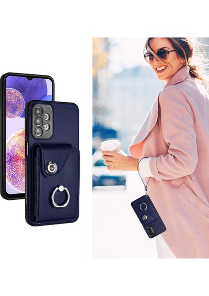 Samsung Galaxy A13 4g Koruyucu Kapak Deri El Kayışı Kartı (Yurt Dışından)