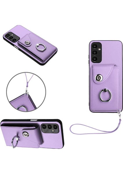 Samsung Galaxy A05S Için Kılıf Deri Koruyucu Kapak Kart Yuvası Tutucular (Yurt Dışından)