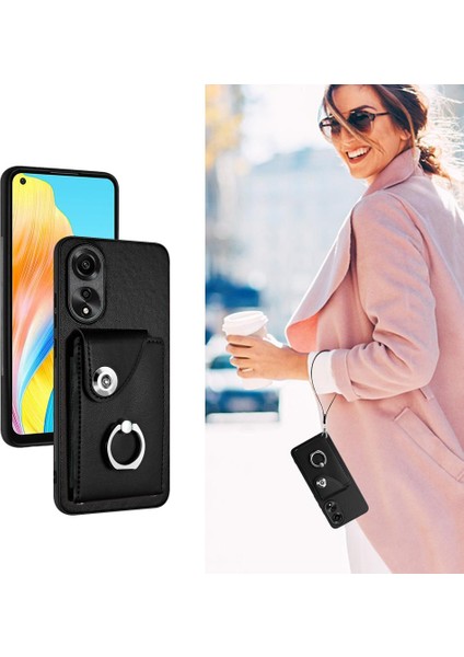 Oppo A78 4g Koruyucu Kapak Için Kılıf El Kayışı Deri Kart Yuvası Tutucular (Yurt Dışından) fiyatları