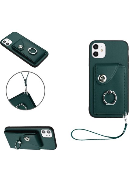 Iphone 12 Için Kılıf Mini Deri El Kayışı Kart Yuvası Tutucular Koruyucu (Yurt Dışından)