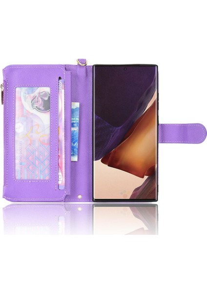 Samsung Galaxy Not 20 Için Kılıf Ultra Fermuar Cüzdan Kart Tutucu Deri (Yurt Dışından)
