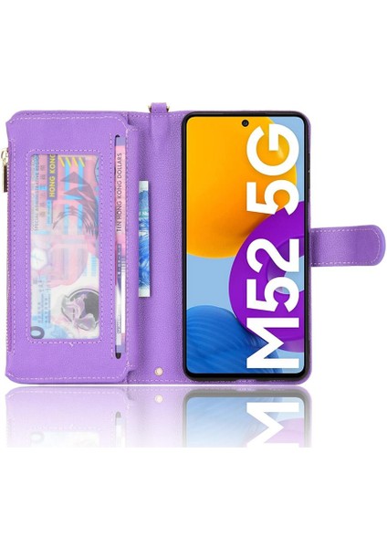 Samsung Galaxy M32 4g Fermuar Cüzdan Kart Tutucu Manyetik Pu Flip (Yurt Dışından)
