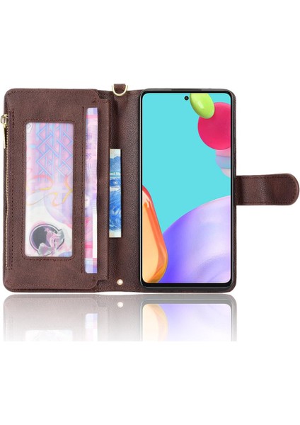 Samsung Galaxy Için Kılıf A52S 5g Fermuar Cüzdan Deri Kapak Kart Tutucu (Yurt Dışından)