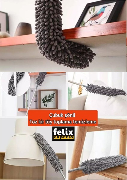 Tekno Trust Sihirli Mikrofiber Başlıklı Girintili Yüzey Dip Köşe Raf Temizleme Mopu Toz Alma Fırçası 3 Parça modelleri