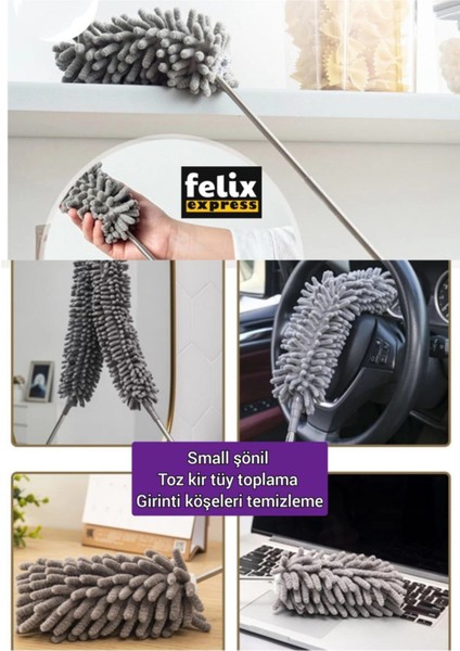 Tekno Trust Sihirli Mikrofiber Başlıklı Girintili Yüzey Dip Köşe Raf Temizleme Mopu Toz Alma Fırçası 3 Parça fırsatları