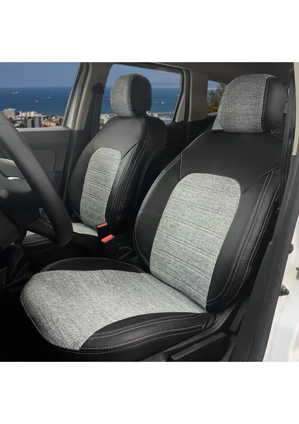 Dacia Duster Araca Özel Oto Koltuk Kılıfı - Keten ve Deri