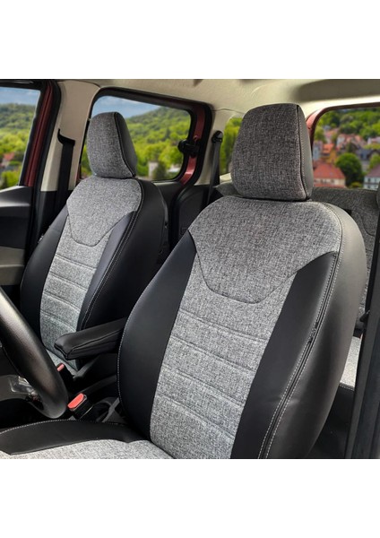 Dacia Duster Araca Özel Oto Koltuk Kılıfı - Keten ve Deri