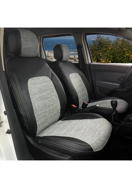 Dacia Duster Araca Özel Oto Koltuk Kılıfı - Keten ve Deri