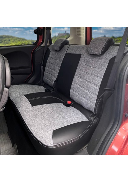 Dacia Duster Araca Özel Oto Koltuk Kılıfı - Keten ve Deri