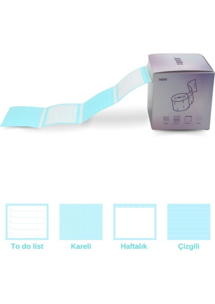 Pastel Mor Not Sticker 250 Adet 4 Farklı Tasarım Özel Kutulu Yapışkanlı Not Kağıtları