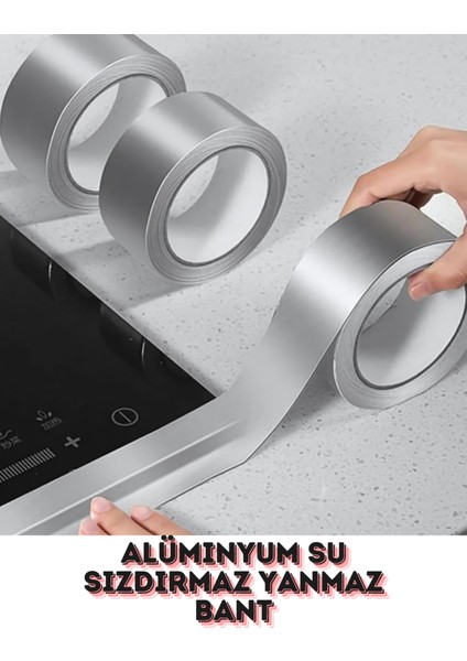 1 Adet 5 Metre Kendinden Yapışkanlı Alüminyum Su Sızdırmaz Yanmaz Bant