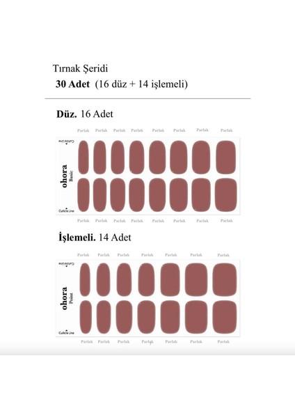 N Cream Rose Jel Tırnak 30 Adet, 2 Kullanım