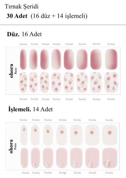 Ohoran Tulip Haze Jel Tırnak 30 Adet, 2 Kullanım