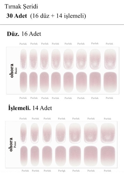 Ohoran Glossiest Jel Tırnak 30 Adet, 2 Kullanım