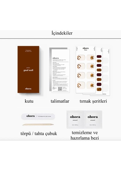 Ohorap Caramel Bear Jel Tırnak 30 Adet, 2 Kullanım