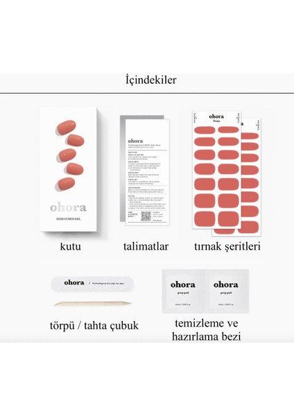 Ohoran Salmon Jel Tırnak 30 Adet, 2 Kullanım