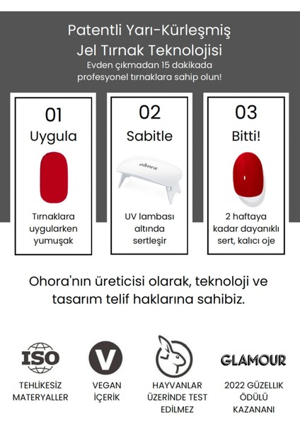 Ohoran Juliet Jel Tırnak 30 Adet, 2 Kullanım