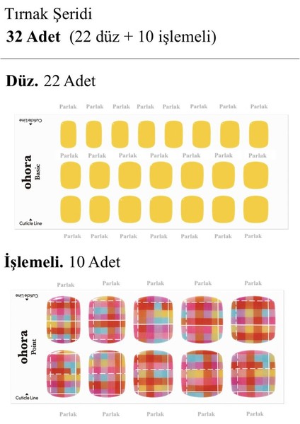 Duble Check Pedikür Jel Tırnak 32 Adet, 2 Kullanım