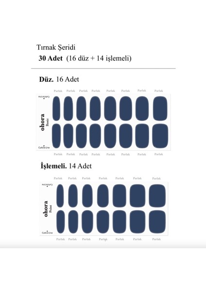 N Cream İndigo Jel Tırnak 30 Adet, 2 Kullanım