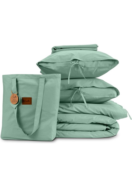 %100 Pamuk 62 Tel (155 Tc) 120X200+30 cm Lastikli Çarşaflı Tek Kişilik Nevresim Takımı