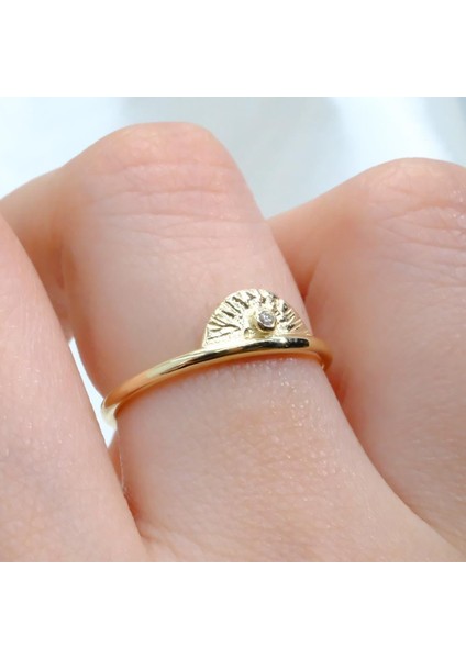 Gümüş Yüzük - Mini Swarovski Taşlı Yelpaze 925 Ayar Gümüş Kadın Yüzük-Hediye Gümüş Yüzük fiyatları