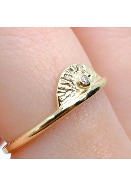 Gümüş Yüzük - Mini Swarovski Taşlı Yelpaze 925 Ayar Gümüş Kadın Yüzük-Hediye Gümüş Yüzük fırsatları