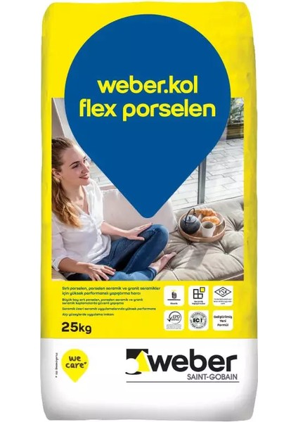 25/1 Weber Kol Flex Porselen Gri Yapıştırıcı