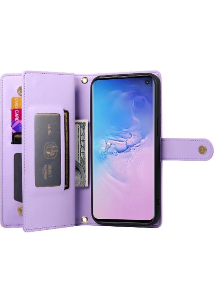 Samsung Galaxy S10 Çok Fonksiyonlu Kart Yuvaları Cüzdan Bilek Için Flip Case (Yurt Dışından) fırsatları