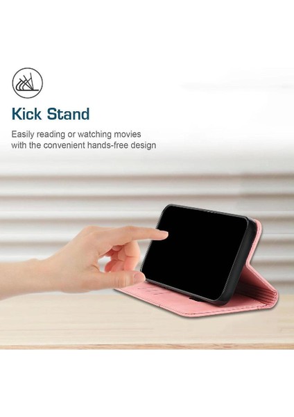 IPhone 16 Pro Max Pu Deri Kart Ekleme Kickstand Için Flip Case (Yurt Dışından)