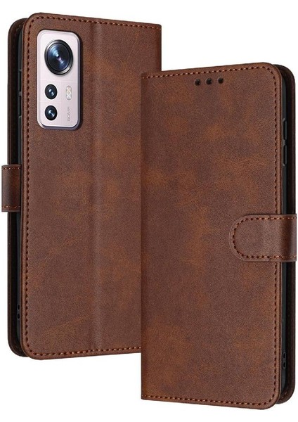 Kart ile Toka Kickstand Saf Renk ile Xiaomi 12 Lite Için Flip Case (Yurt Dışından)