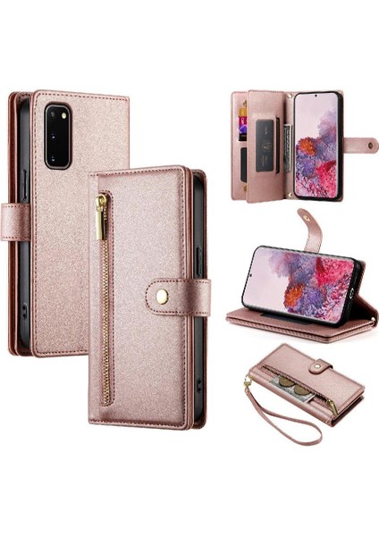 Samsung Galaxy S20 Kickstand Cüzdan Bölmesi Kart Yuvaları Için Flip Case (Yurt Dışından)