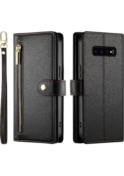 Samsung Galaxy S10 Artı Çok Fonksiyonlu Kart Yuvaları Bilek Için Flip Case (Yurt Dışından)