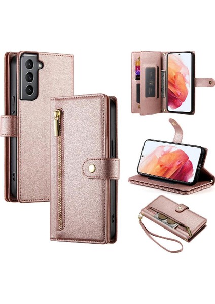 Samsung Galaxy S21 Bilek Kayışı Çok Fonksiyonlu Kart Yuvaları Için Flip Case (Yurt Dışından) fırsatları