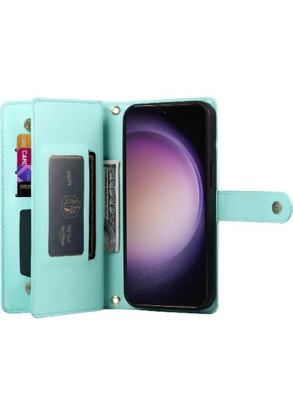 Samsung Galaxy S23 Bilek Kayışı Çok Fonksiyonlu Kart Yuvaları Için Flip Case (Yurt Dışından) fırsatları
