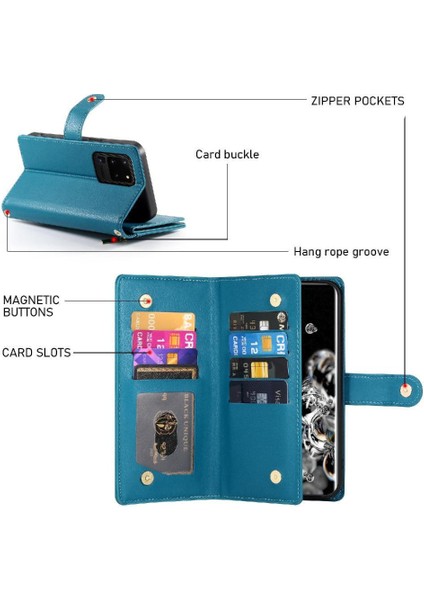 Samsung Galaxy S20 Ultra Çok Fonksiyonlu Kart Yuvaları Cüzdan Için Flip Case (Yurt Dışından) indirimleri