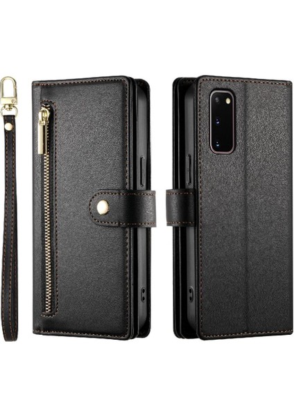 Samsung Galaxy S20 Kickstand Cüzdan Bölmesi Kart Yuvaları Için Flip Case (Yurt Dışından)