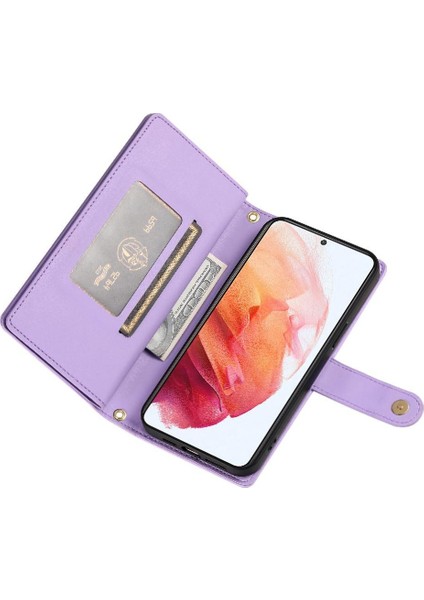 Samsung Galaxy S21 Bilek Kayışı Çok Fonksiyonlu Kart Yuvaları Için Flip Case (Yurt Dışından) indirimleri