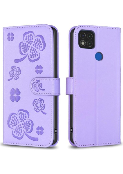 Xiaomi Redmi 9c Için Flip Case Cüzdan Kart Yuvaları Tutucu Kickstand Pu Yonca (Yurt Dışından) indirimleri