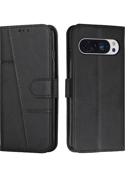Google Piksel 9 Pro Kart Ekleme Tam Koruma Pu Tarafı Için Flip Case (Yurt Dışından)